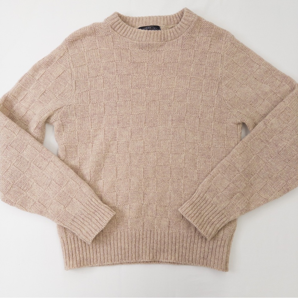 Women's Crewneck Textured Knit Sweater - Beige